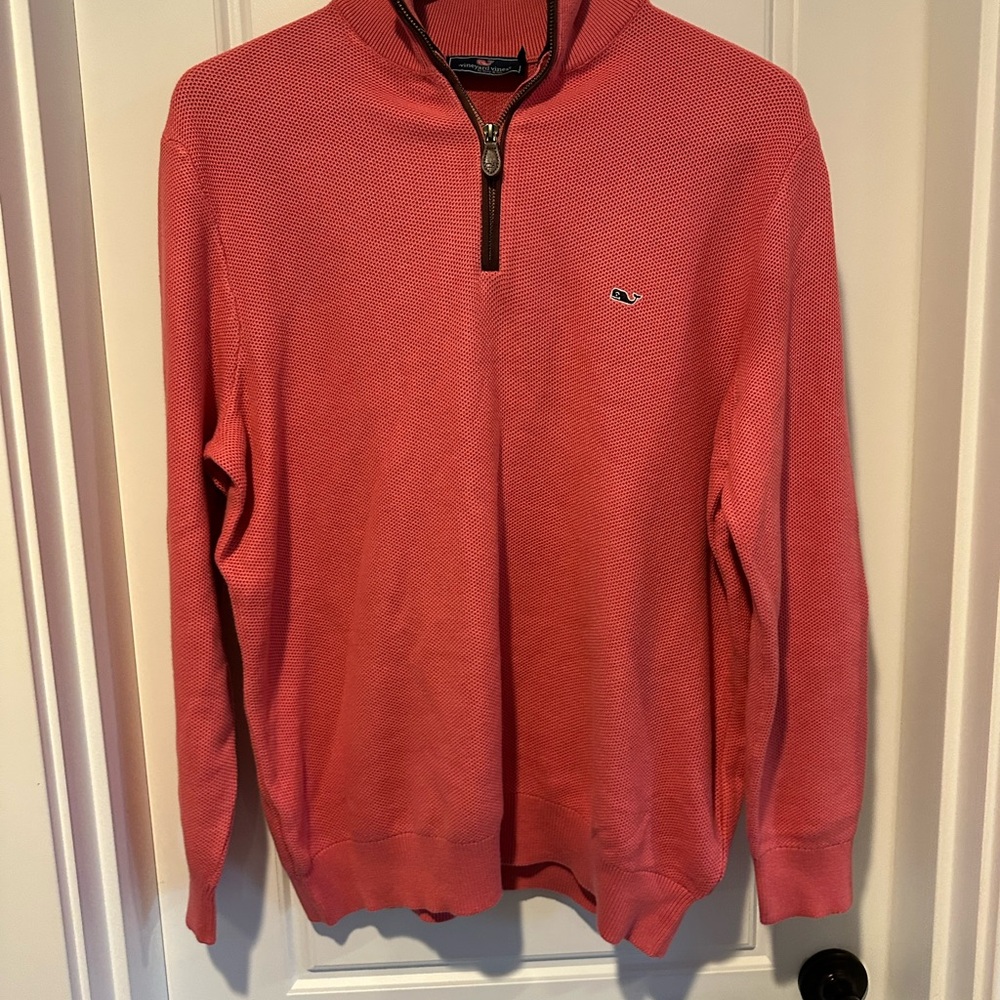 Vineyard Vines Men's Quarter Zip Honeycomb Sweater